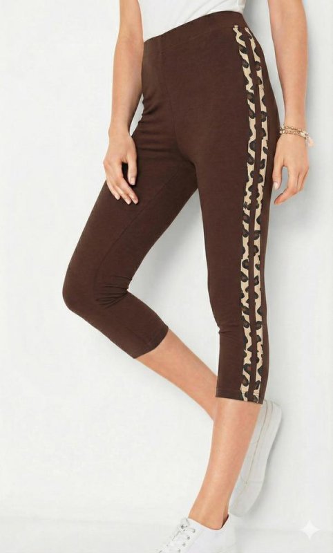 LEGGINSY WZOROWANE LE009 3/4