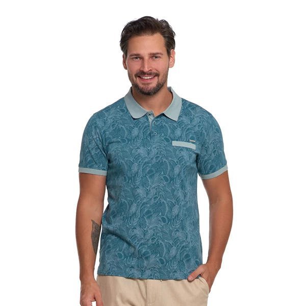 KOSZULKA POLO MĘSKA WZORZYSTA OTP2800-001