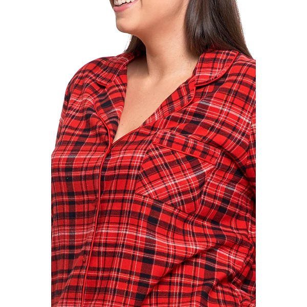 PIŻAMA DAMSKA FLANELOWA PLUS SIZE PDD7200-002 - AW2024/25