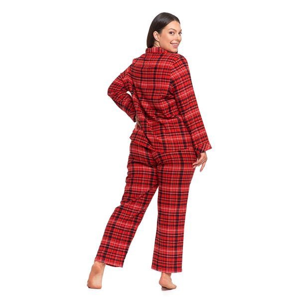 PIŻAMA DAMSKA FLANELOWA PLUS SIZE PDD7200-002 - AW2024/25