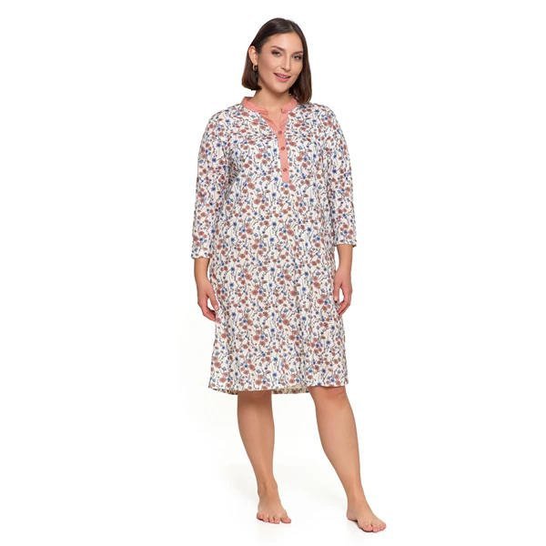 KOSZULA NOCNA DAMSKA ROZPINANA PLUS SIZE PDK3100-017S/S 2025