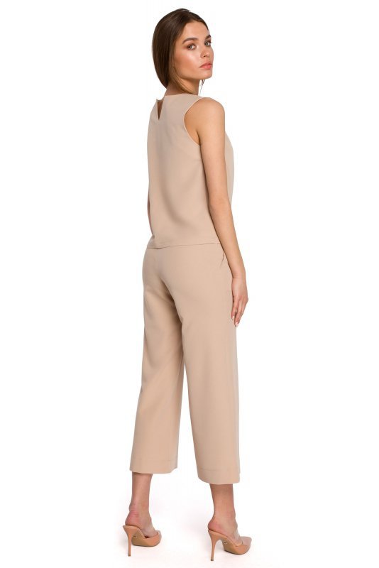 Stylove S257 Bluzka bez rękawów - beżowa