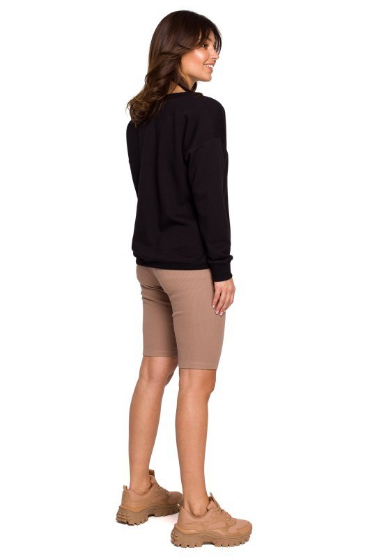BeWear B225 Bluza z wycięciem w dekolcie - czarna