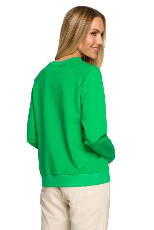 Moe M693 Bluza z haftem - soczysta zieleń