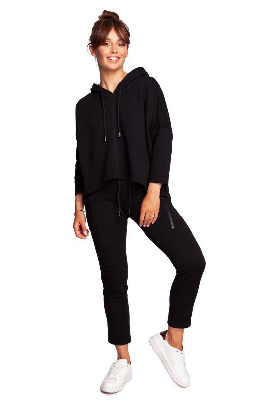 BeWear B239 Bluza o luźnym kroju z kapturem - czarna