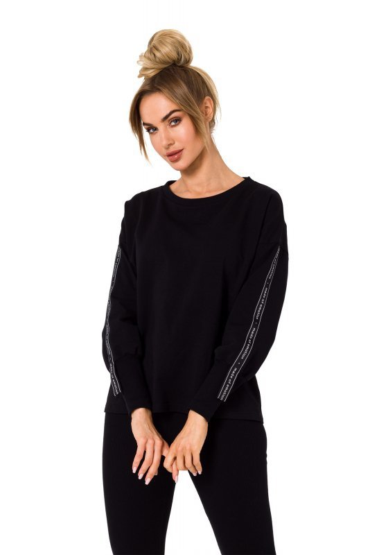 Moe M727 Bluza z lampasami - czarna