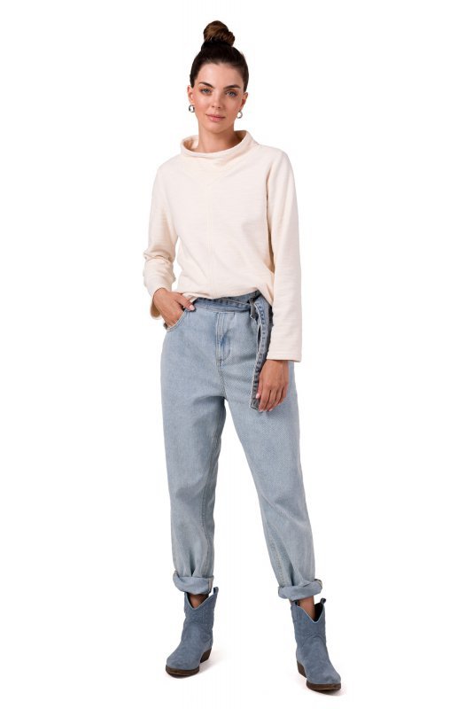 BeWear B268 Bluza z wysokim kołnierzem - waniliowa
