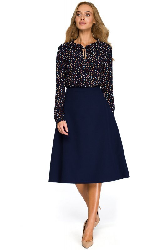 Stylove S133 Spódnica lekko rozkloszowana - granatowa