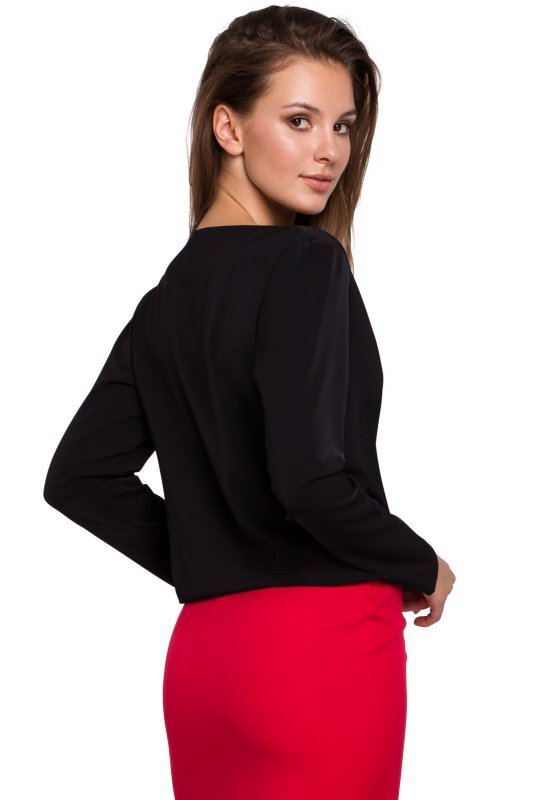 Makover K037 Bluzka kopertowa - czarna