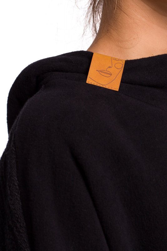BeWear B176 Bluza z zaokrąglonym dołem i kapturem - czarna