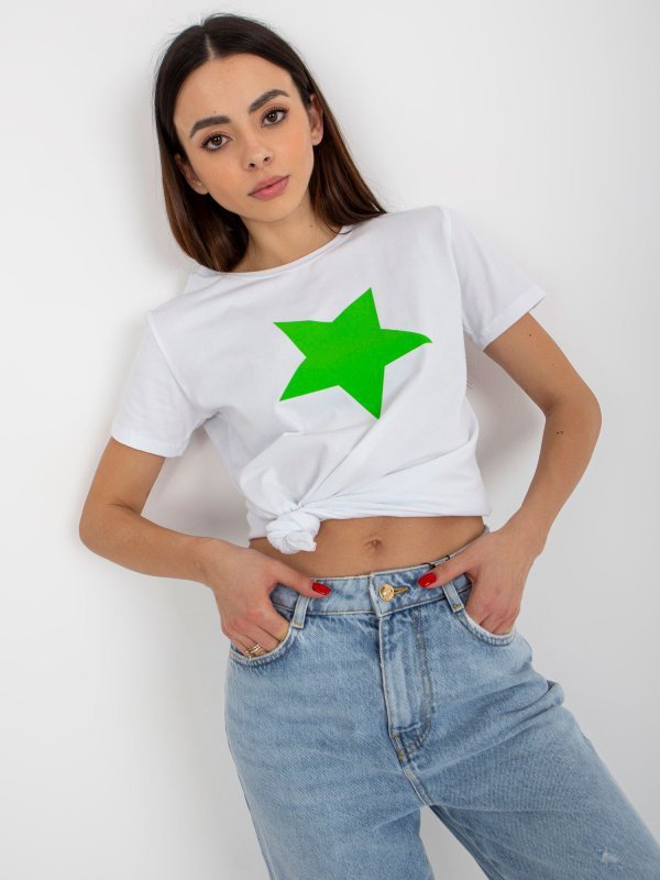 T-shirt-RV-TS-8626.00-biało-zielony rozmiar - S/M