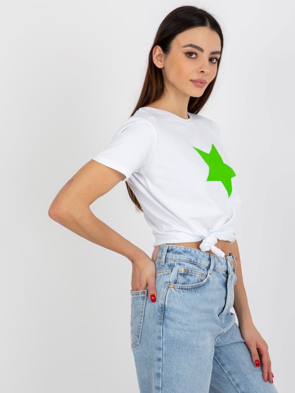 T-shirt-RV-TS-8626.00-biało-zielony rozmiar - S/M