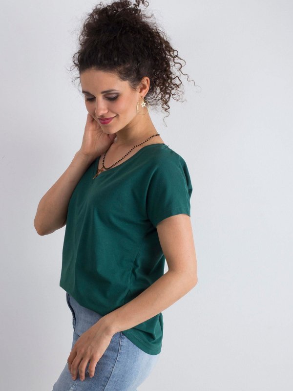 T-shirt-RV-TS-4832.35P-ciemny zielony rozmiar - XS