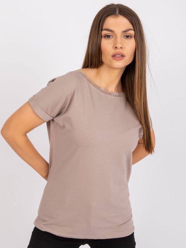 Bluzka-RV-BZ-7544.00-ciemny bezowy rozmiar - XL