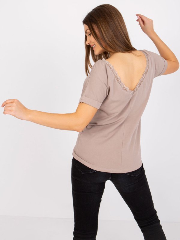 Bluzka-RV-BZ-7544.00-ciemny bezowy rozmiar - XL