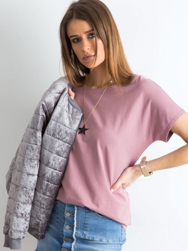 T-shirt-RV-TS-4662.35P-ciemny różowy rozmiar - S