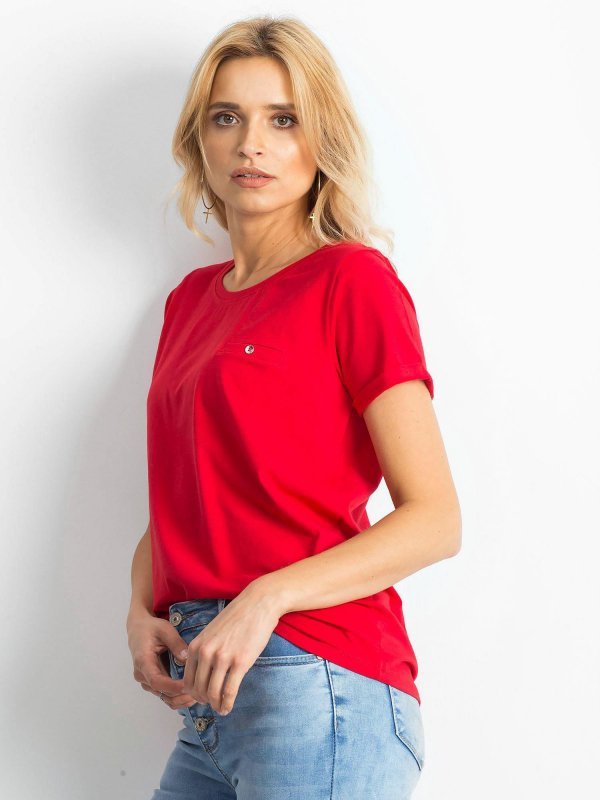 T-shirt-RV-TS-4838.68P-czerwony rozmiar - XS