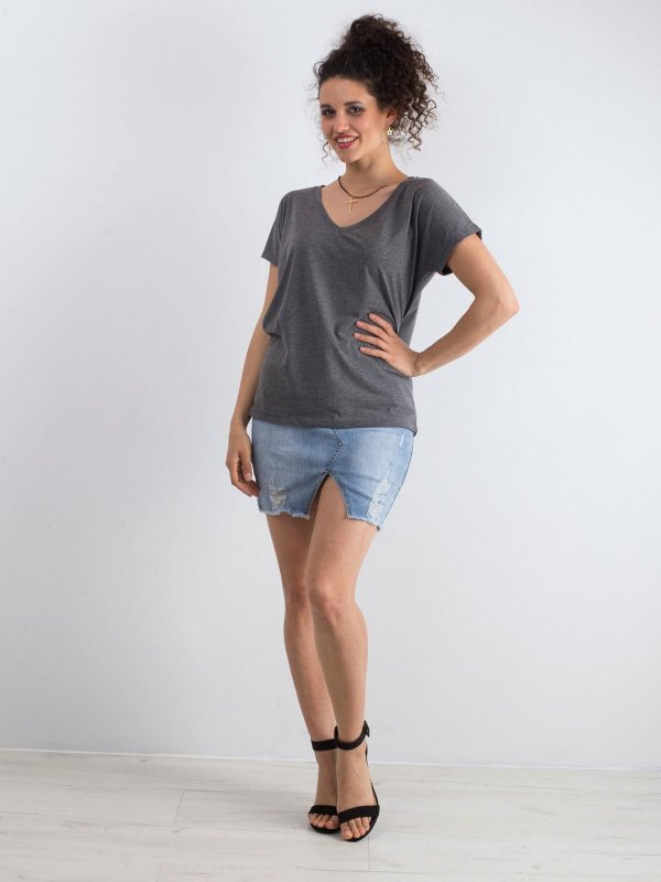 T-shirt-RV-TS-4832.28P-ciemny szary rozmiar - S