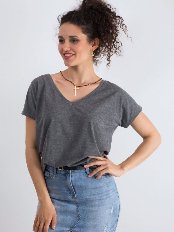 T-shirt-RV-TS-4832.28P-ciemny szary rozmiar - M