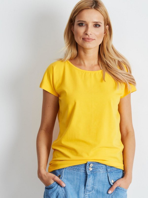 T-shirt-RV-BZ-4622.17-ciemny żółty rozmiar - S