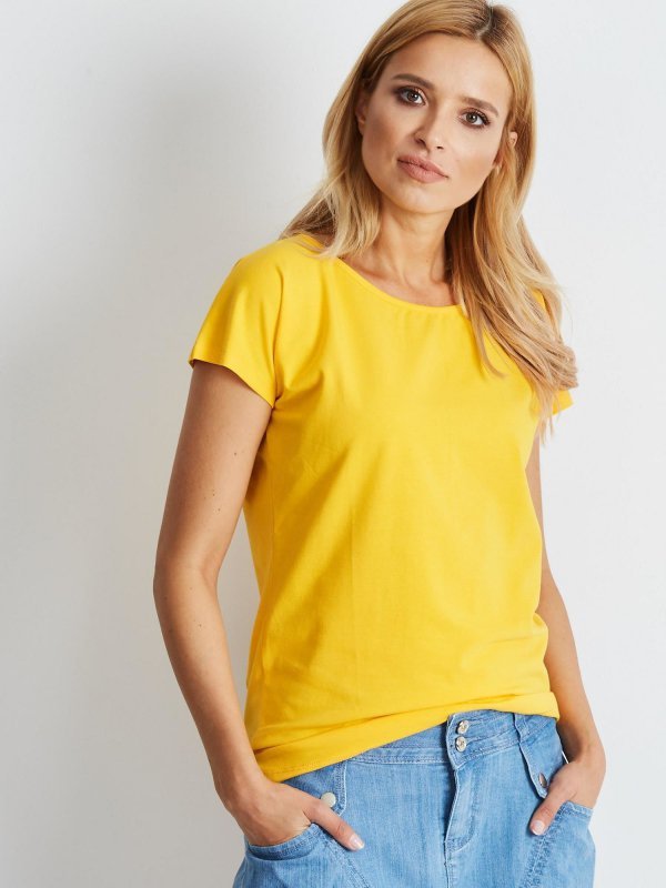 T-shirt-RV-BZ-4622.17-ciemny żółty rozmiar - S