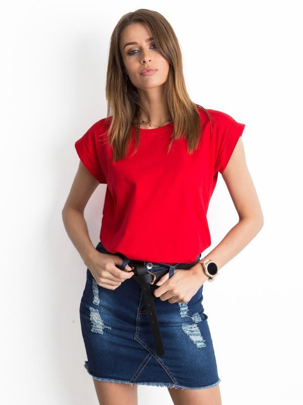 T-shirt-RV-TS-4833.01P-czerwony rozmiar - S