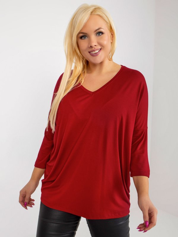Bluzka-RV-BZ-5745.18-bordowy rozmiar - ONE SIZE