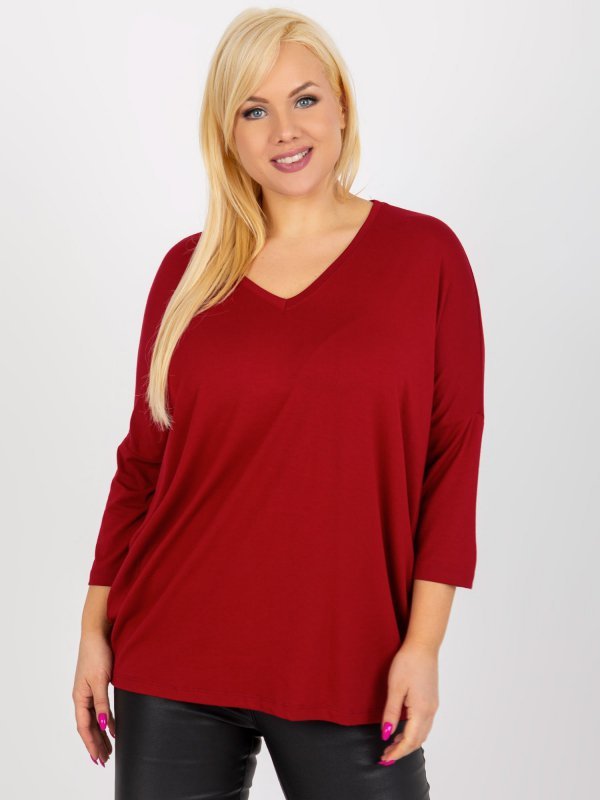Bluzka-RV-BZ-5745.18-bordowy rozmiar - ONE SIZE