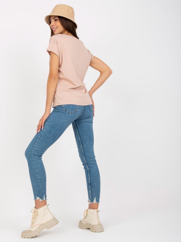 T-shirt-B-014.43-beżowy rozmiar - S