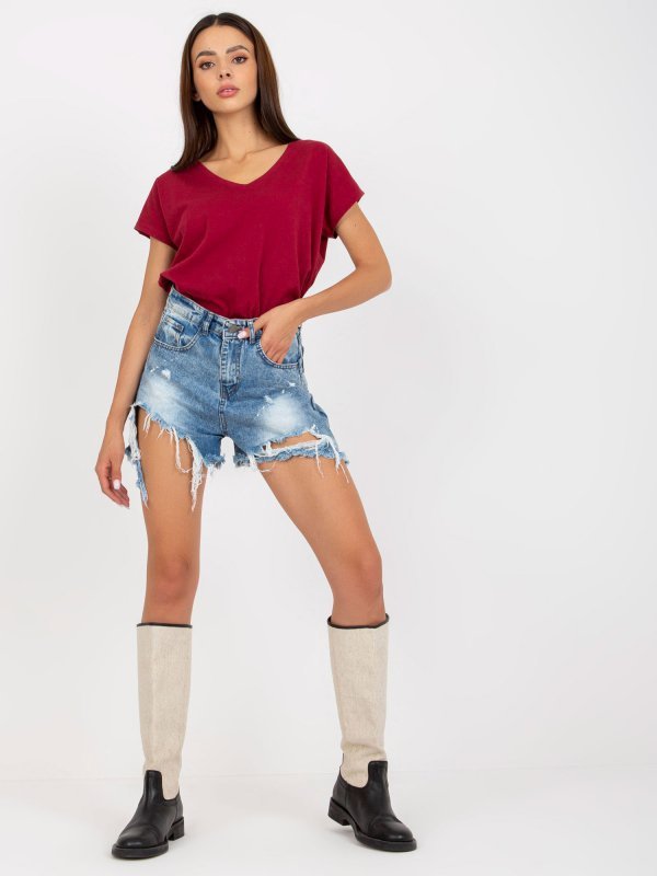 T-shirt-B-014.04X-bordowy rozmiar - XS