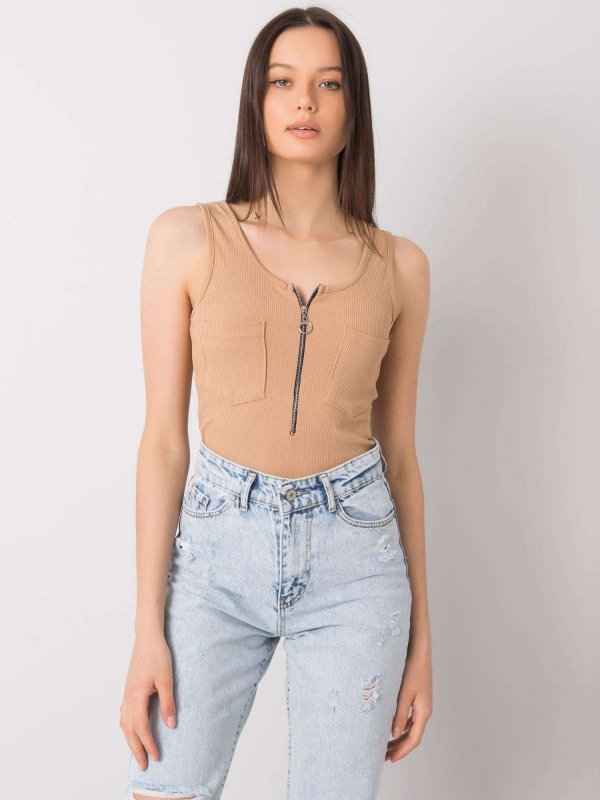 Top-DHJ-TP-13287.36P-camelowy rozmiar - ONE SIZE