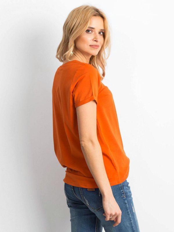 T-shirt-RV-TS-4838.51P-ciemny pomarańczowy rozmiar - XS