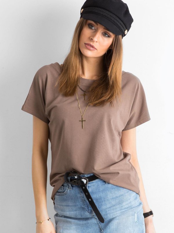 T-shirt-RV-TS-4662.24P-brązowy rozmiar - S