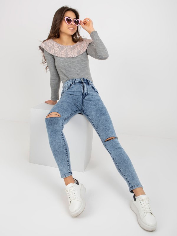 Spodnie jeans-NM-SP-H32.12X-niebieski rozmiar - L