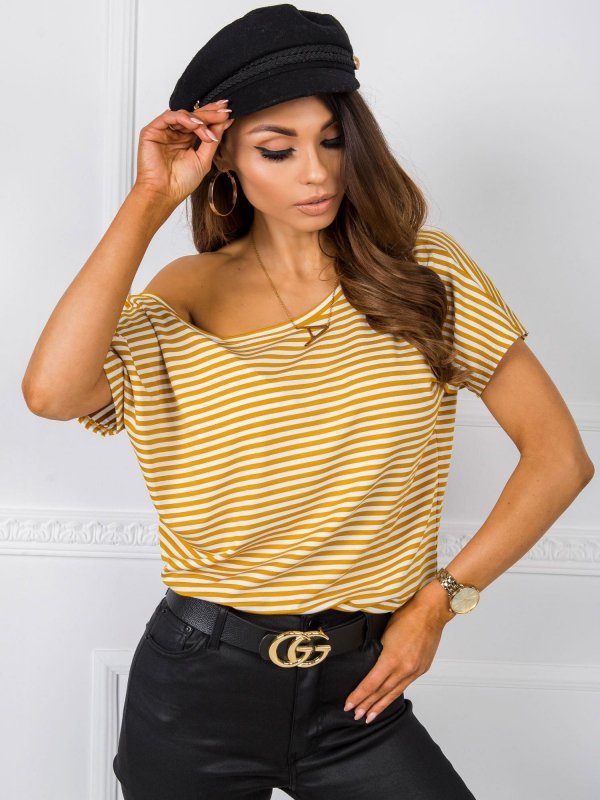 T-shirt-TP-TS-5480.97P-biało-żółty rozmiar - L