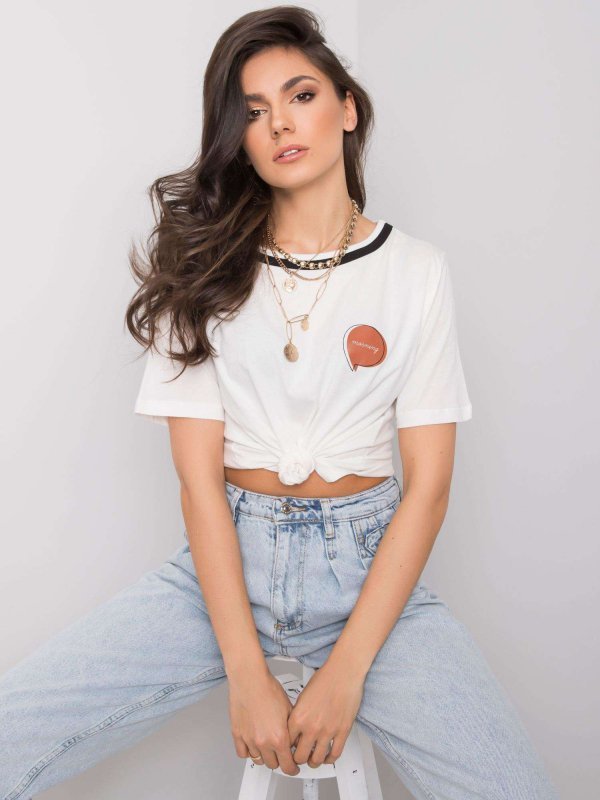 T-shirt-217-TS-25606.55P-ecru rozmiar - M