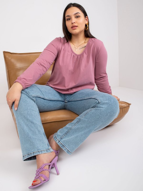 Bluzka-RV-BZ-6332.53P-ciemny różowy rozmiar - 2XL