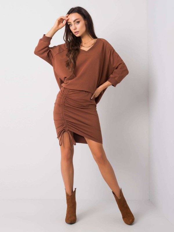 Bluza-RV-BL-5676.09-ciemny brązowy rozmiar - S/M