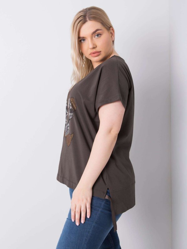 Bluzka-RV-BZ-6434.28P-ciemny khaki rozmiar - ONE SIZE