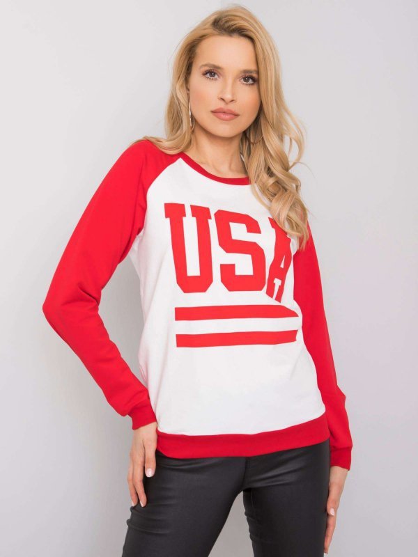Bluza-DS-BL-1111.06P-biało-czerwony rozmiar - S