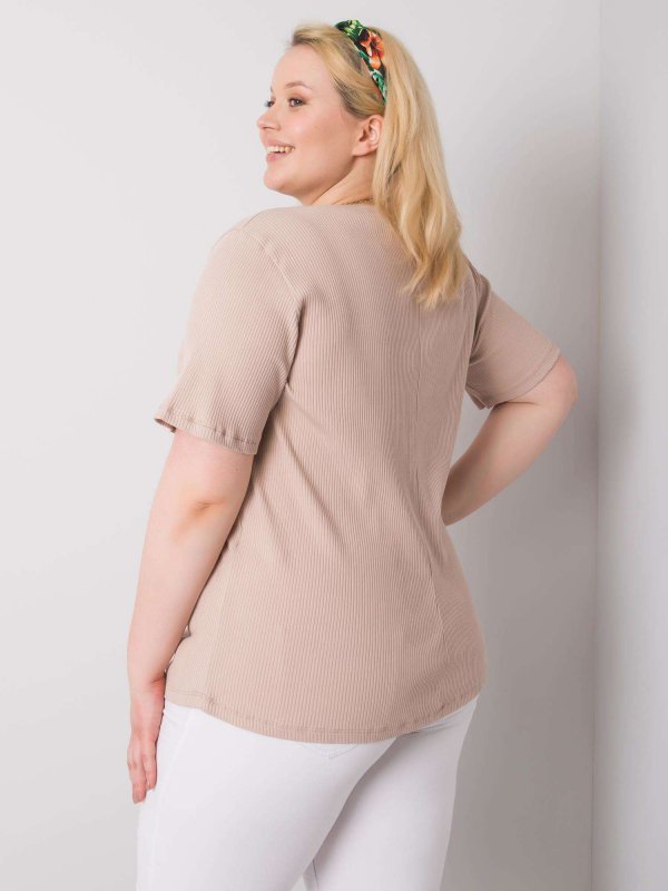 Bluzka-RV-BZ-6323.92-beżowy rozmiar - 3XL
