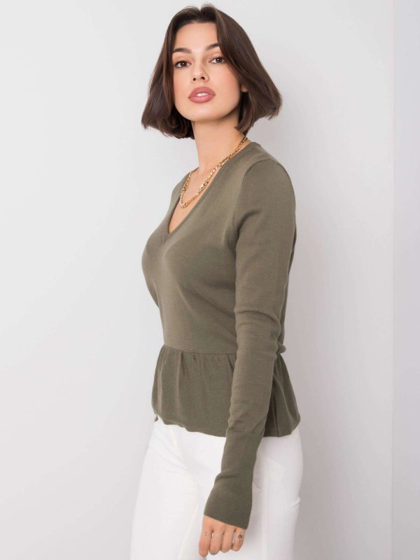 Bluzka-259-BZ-22513.73-khaki rozmiar - XS