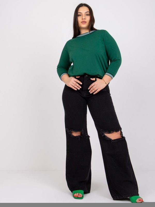 Bluzka-RV-BZ-6640.86-ciemny zielony rozmiar - 2XL