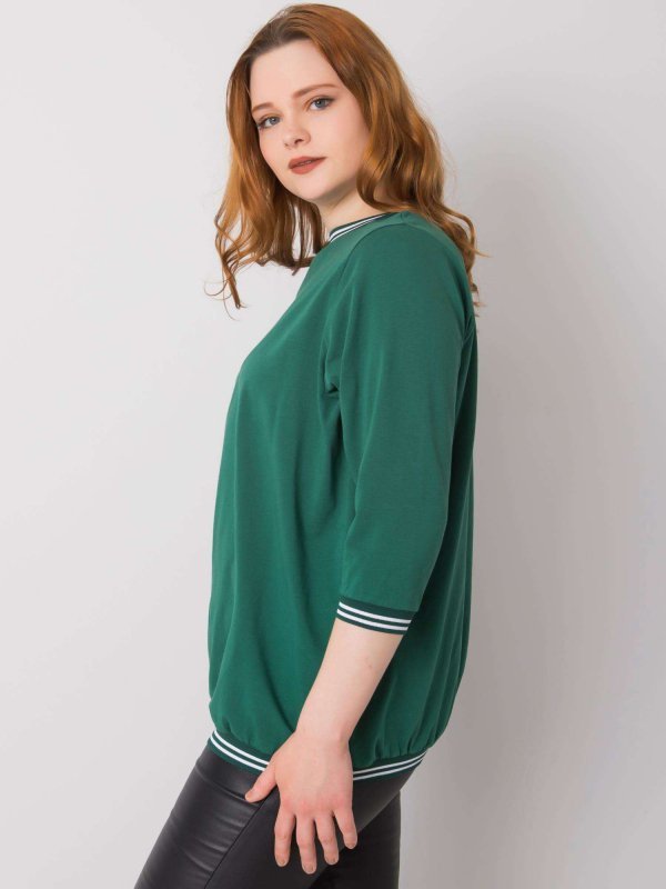 Bluzka-RV-BZ-6640.86-ciemny zielony rozmiar - 3XL