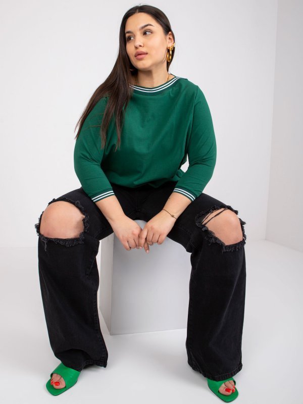 Bluzka-RV-BZ-6640.86-ciemny zielony rozmiar - 3XL
