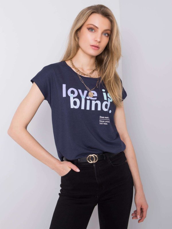 T-shirt-D1552Z02042A-granatowy rozmiar - XS