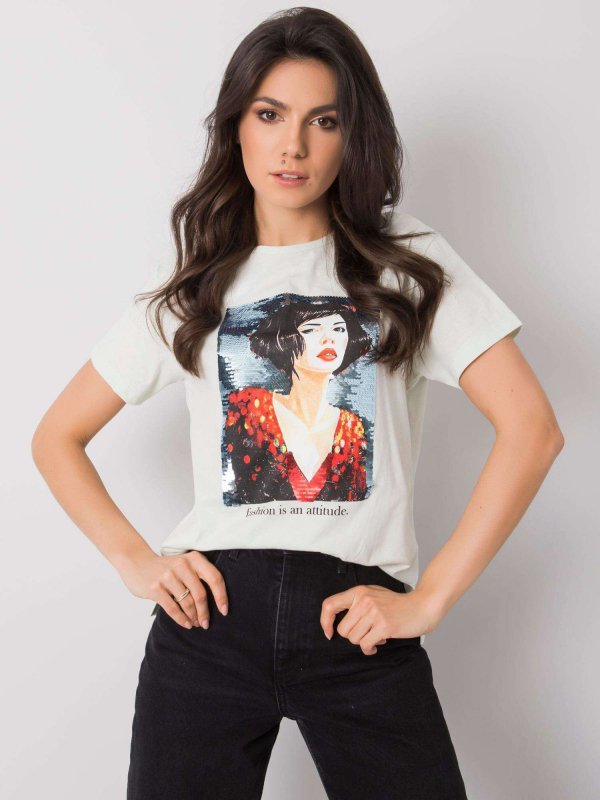 T-shirt-PM-TS-SS21TX04.31-mietowy rozmiar - L