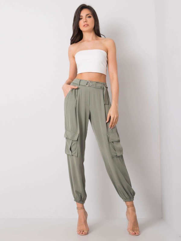 Spodnie-TW-SP-BI-81858.69-khaki rozmiar - L