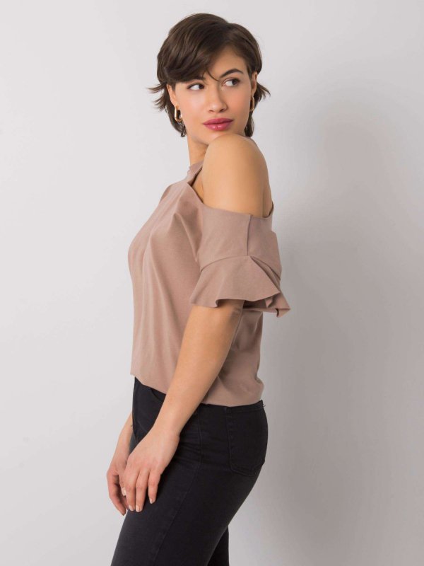 Bluzka-FA-BZ-6946.93P-ciemny bezowy rozmiar - ONE SIZE