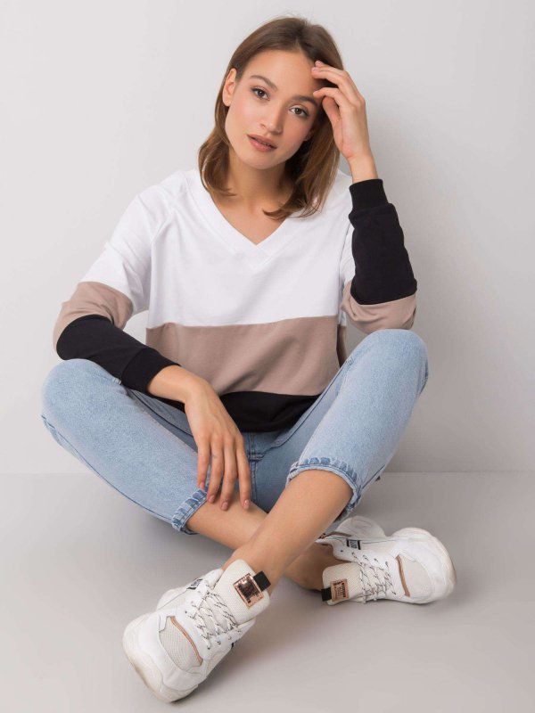Bluza-RV-BL-5972.07-czarno-beżowy rozmiar - S/M